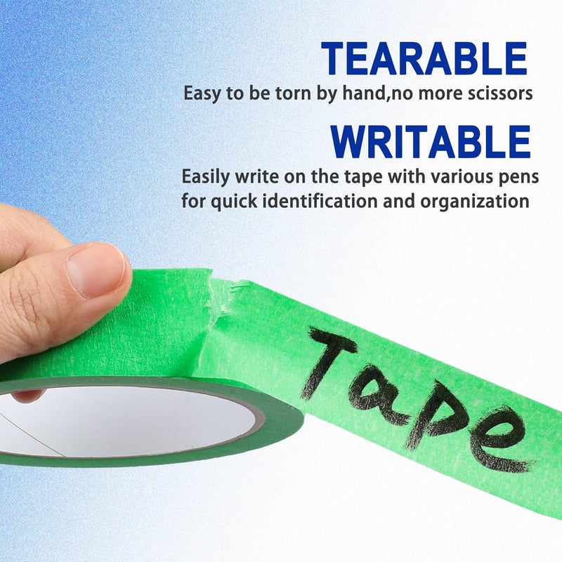 G GEYYANG 2 Pack Green Painters Tape - Green Masking Tape 1 Inch Wide - Multi-Surface, Smart Adhesion, Indoor & Outdoor - Paint Tape for DIY, Labeling, Art, Car, General Purpose - 180FT Total - Image 3